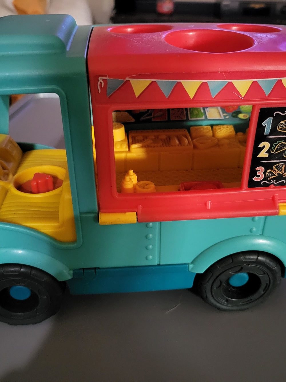 Fisher-Price Teal, Red & Yellow Play Food Truck
